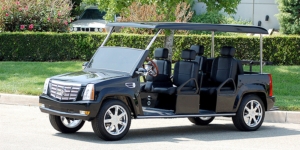 Black Escalade Limo Golf Cart affordable golf cart rental, golf cart rent massachusetts