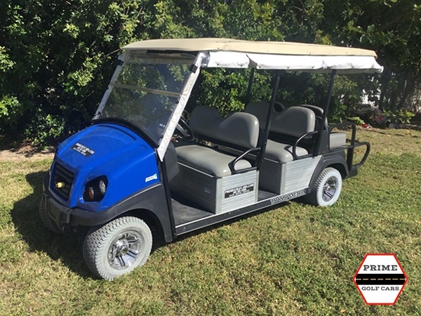 Blue Club Car 6 Passenger Golf Cart affordable golf cart rental, golf cart rent massachusetts
