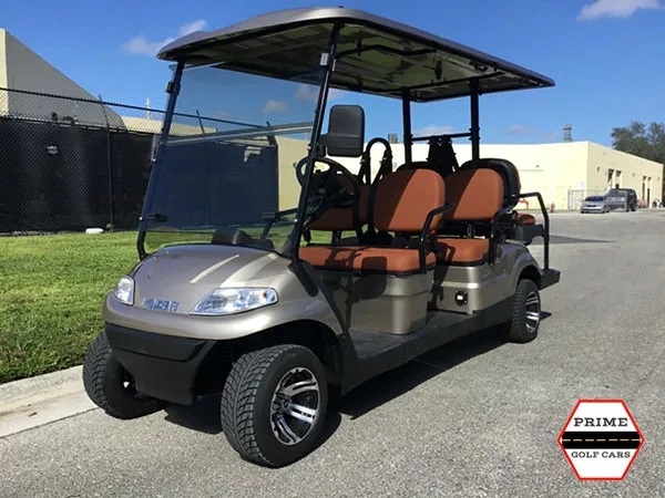 Champagne Advanced EV 6 Passenger Golf Cart affordable golf cart rental, golf cart rent massachusetts