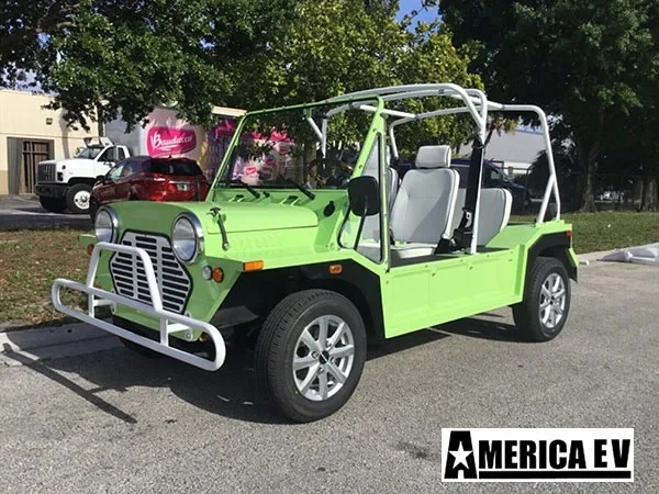 Light Green Mokee 4 Passenger Golf Cart affordable golf cart rental, golf cart rent massachusetts