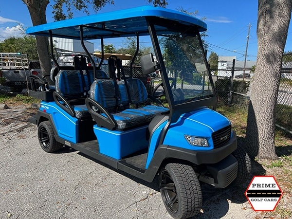 Ocean Blue Bintelli Beyond 6 Passenger Golf Cart affordable golf cart rental, golf cart rent massachusetts