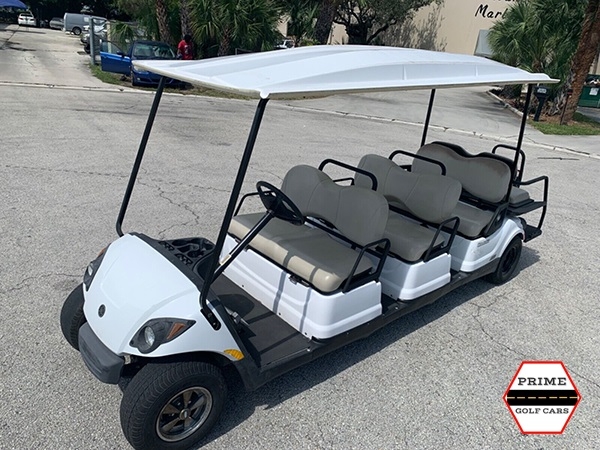 White 8 Passenger Yamaha Golf Cart affordable golf cart rental, golf cart rent massachusetts