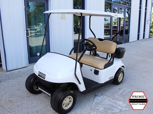White EZGO 2 Passenger Golf Cart affordable golf cart rental, golf cart rent massachusetts