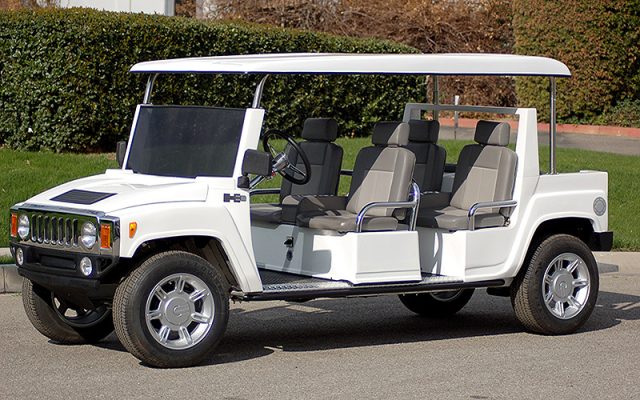 White Hummer Limo Golf Cart affordable golf cart rental, golf cart rent massachusetts